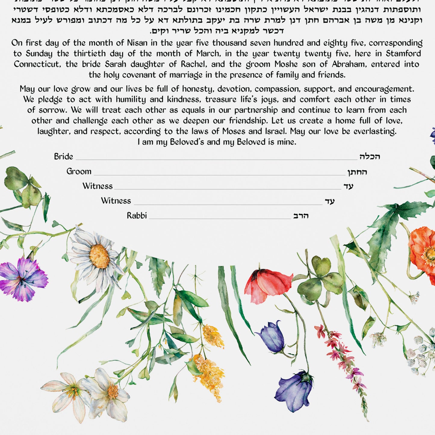 Spring Flowers Ketubah