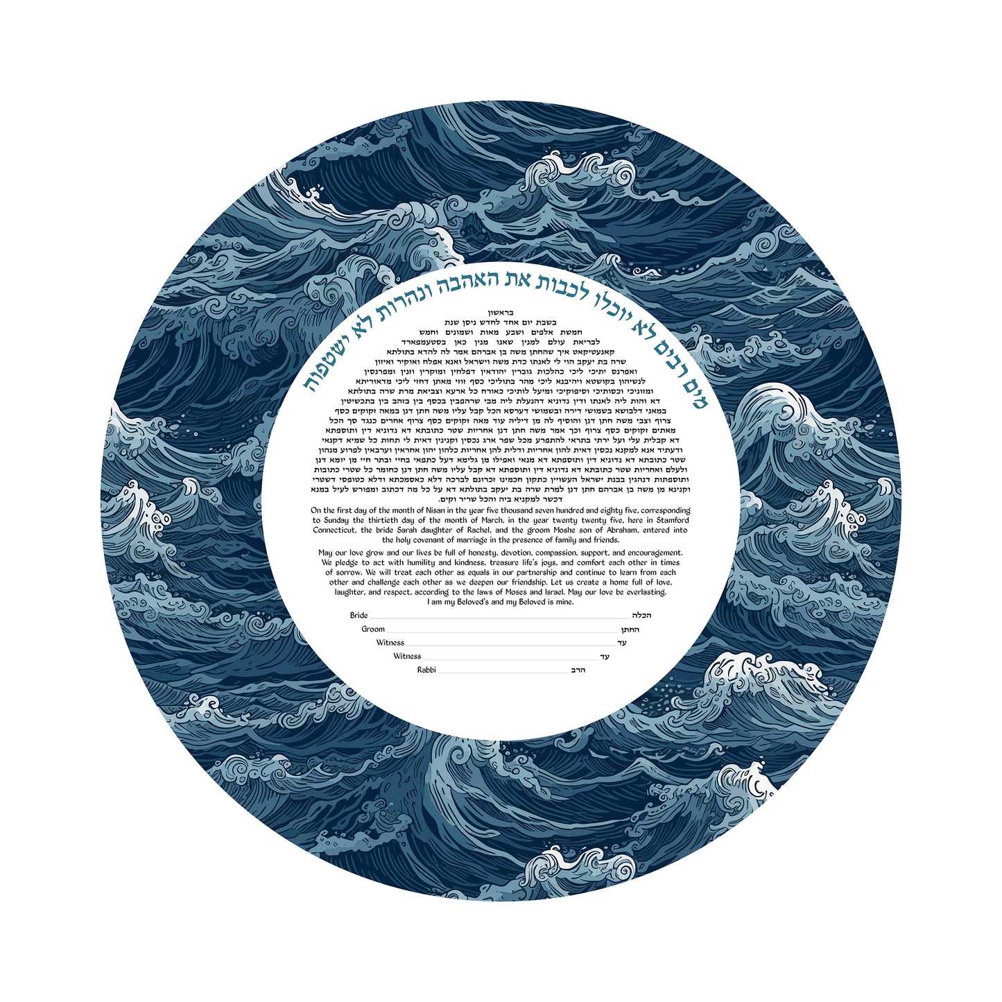 Ocean Waves Ketubah