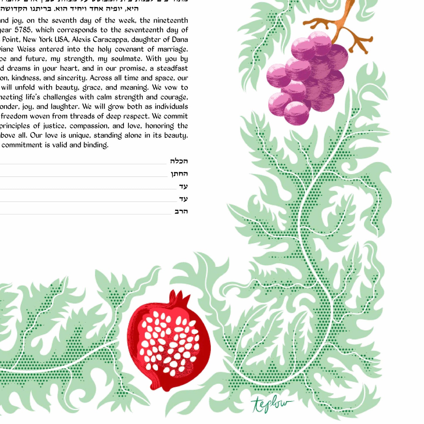 Fruits of Israel Ketubah