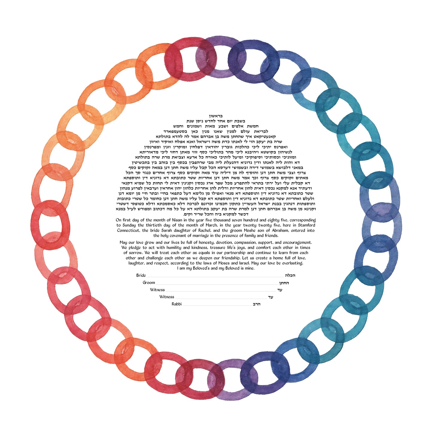 Bound Together Rings Ketubah