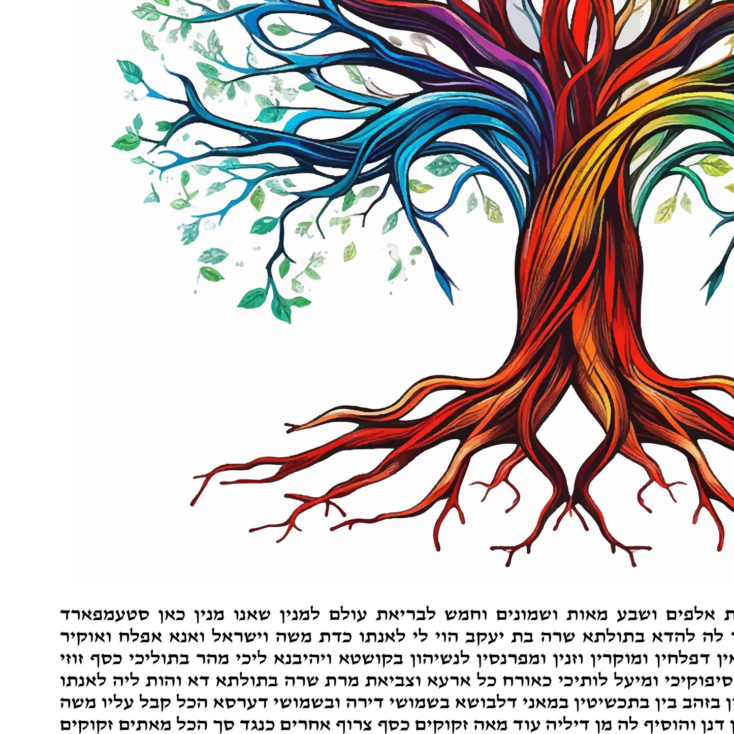 Twisting Harmony Ketubah Tree