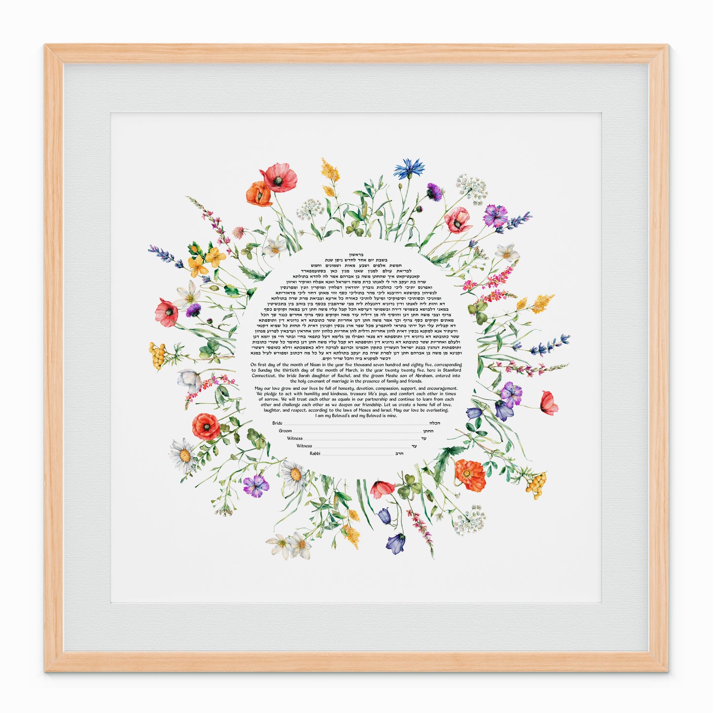 Spring Flowers Ketubah Design