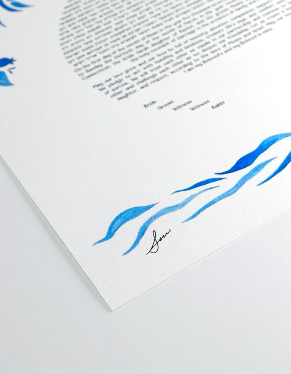 Blue Harmony Tree Ketubah.