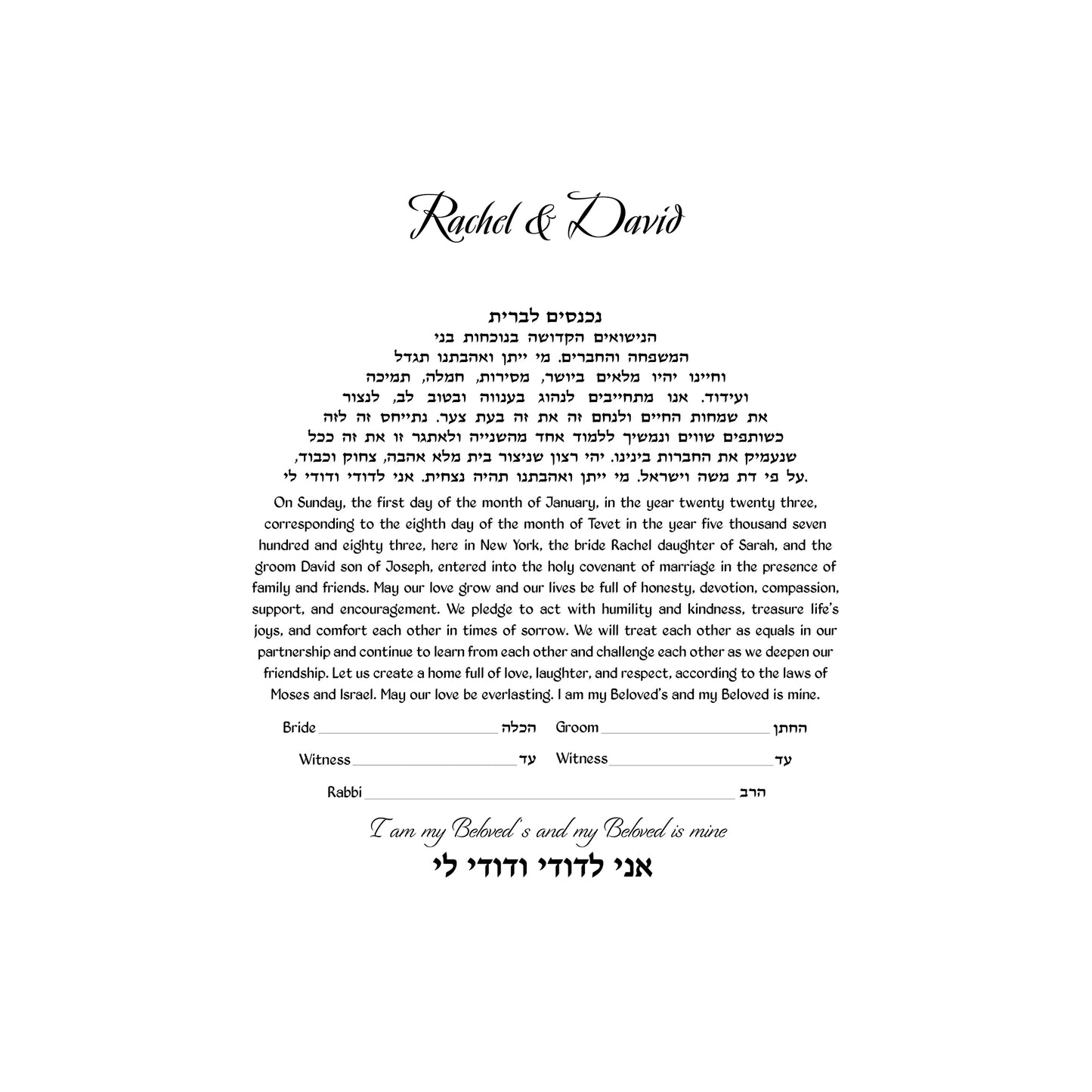 DIY Ketubah Circular Text on Square Background