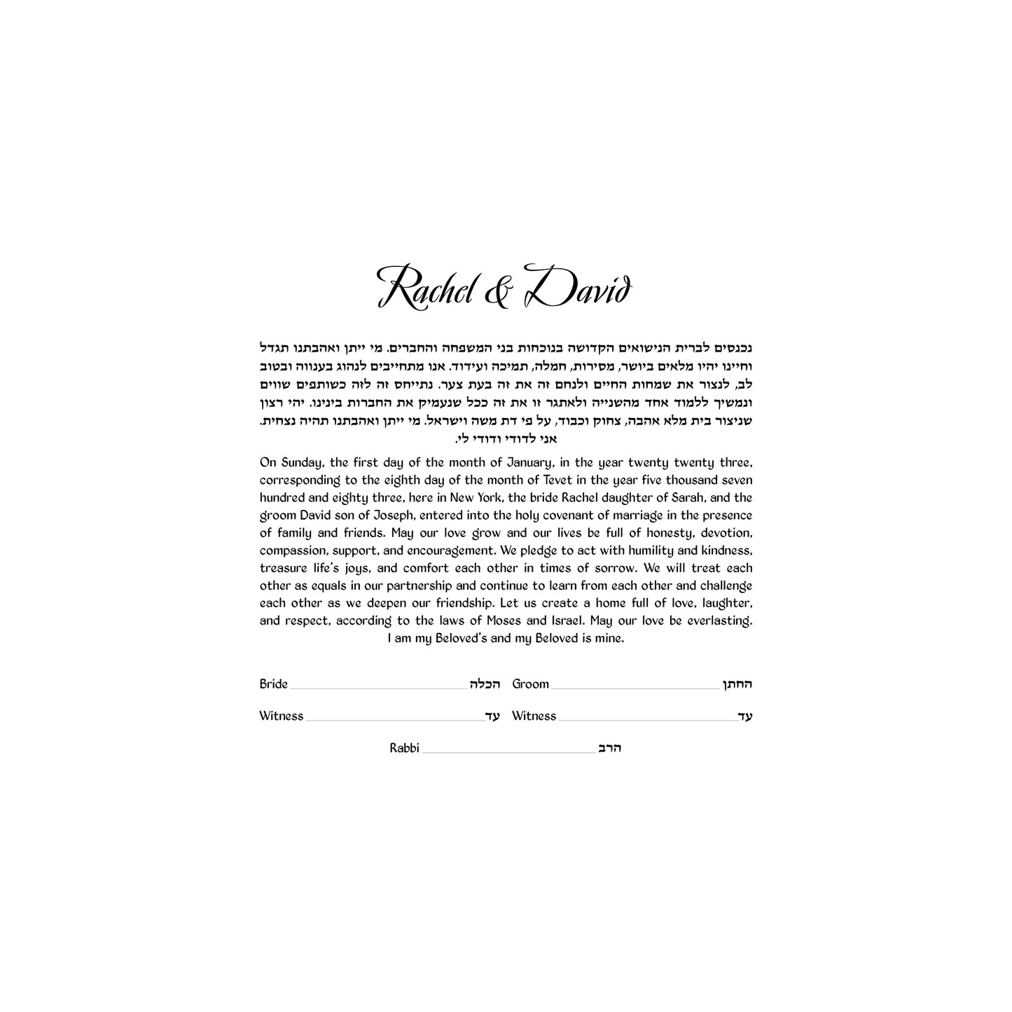 DIY Square Ketubah