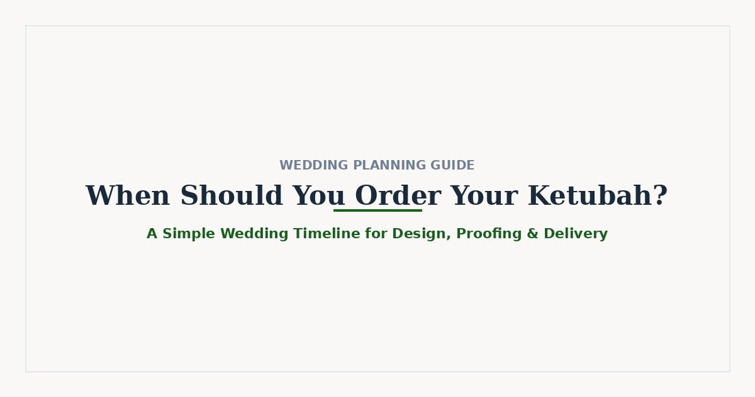 When should you order your ketubah? Wedding timeline for design, proofing, and delivery.