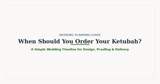 When should you order your ketubah? Wedding timeline for design, proofing, and delivery.
