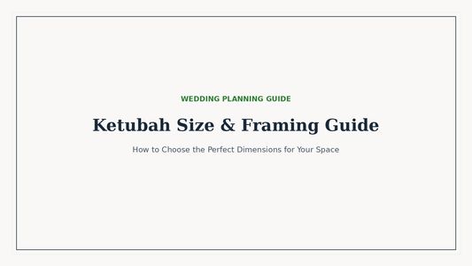 Ketubah Size Guide featuring popular 18 × 18 and 16 × 20 ketubah dimensions