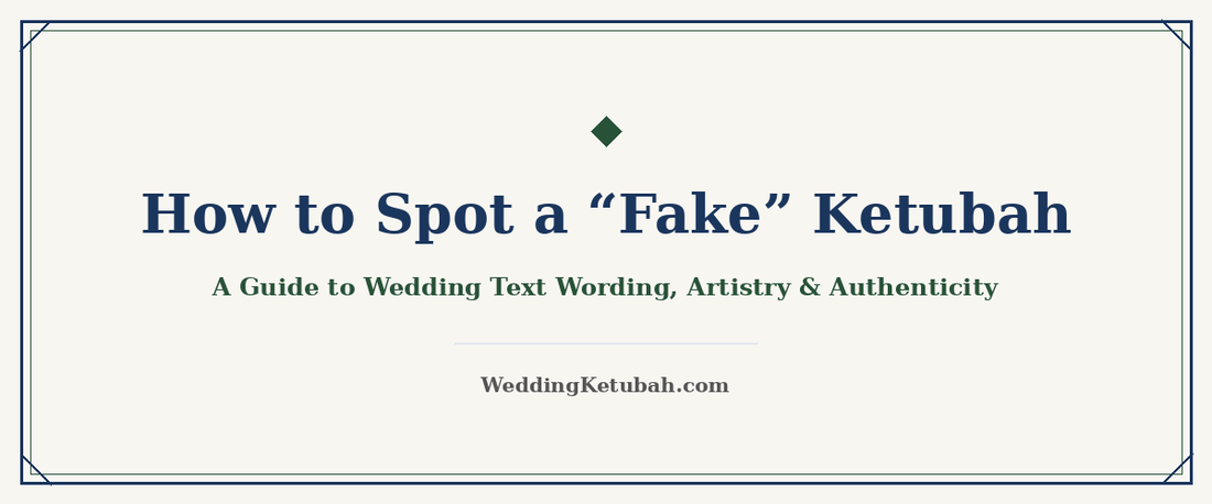 Ketubah guide blog banner explaining how to spot a fake or inaccurate ketubah