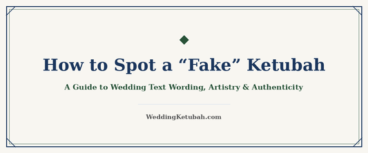 Ketubah guide blog banner explaining how to spot a fake or inaccurate ketubah