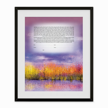 Vibrant Trees sunset Ketubah