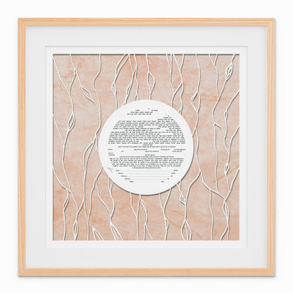 Papercut Nature's Embrace: Branches Artwork Ketubah