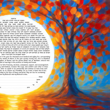 Autumn Sunset Tree Ketubah