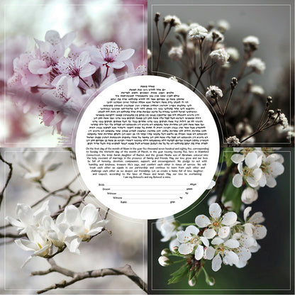 Modern Floral Photo Ketubah – Soft Bloom Nature Design