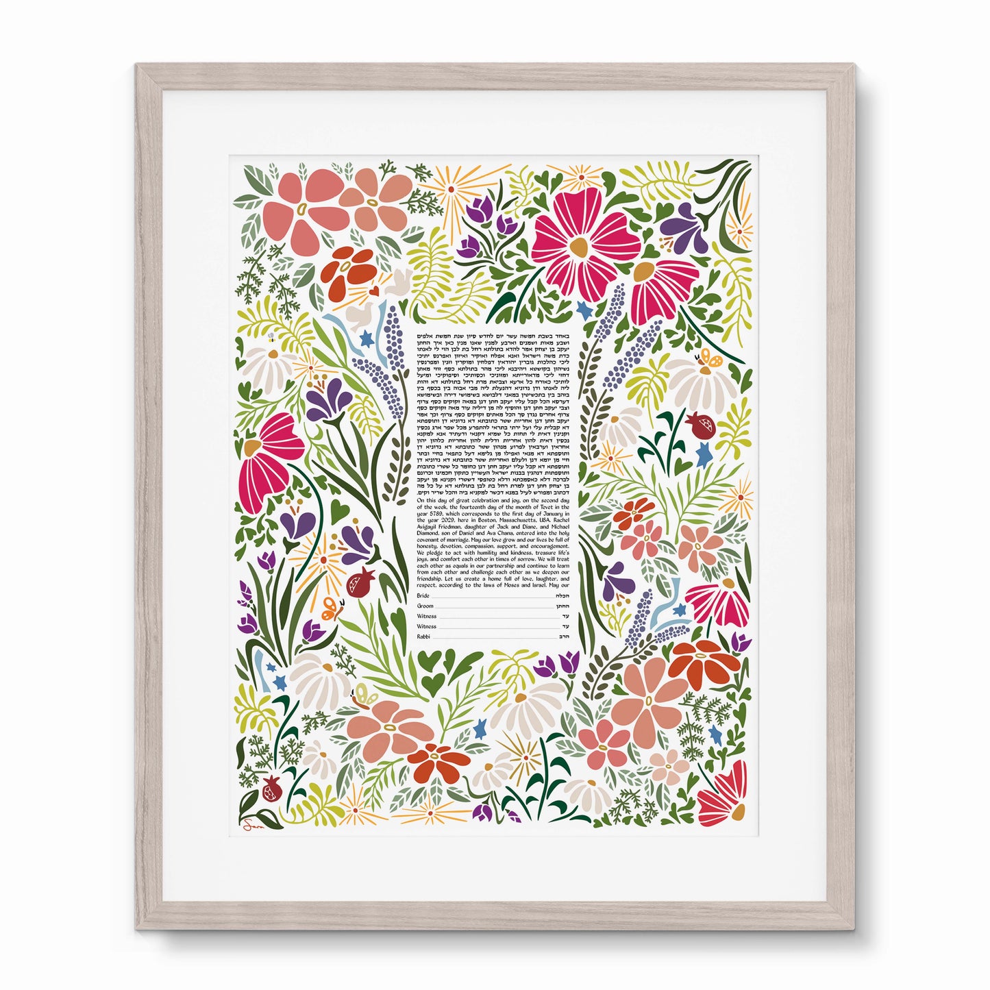 Modern Wildflower Garden Ketubah