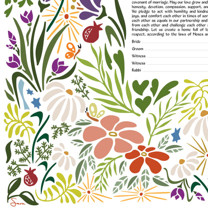 Modern Wildflower Garden Ketubah