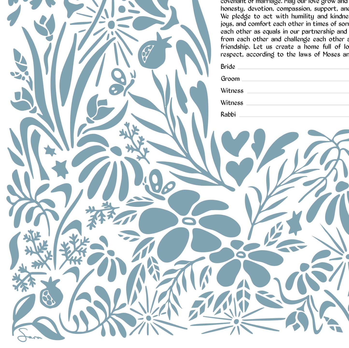 Modern Wildflower Garden Ketubah