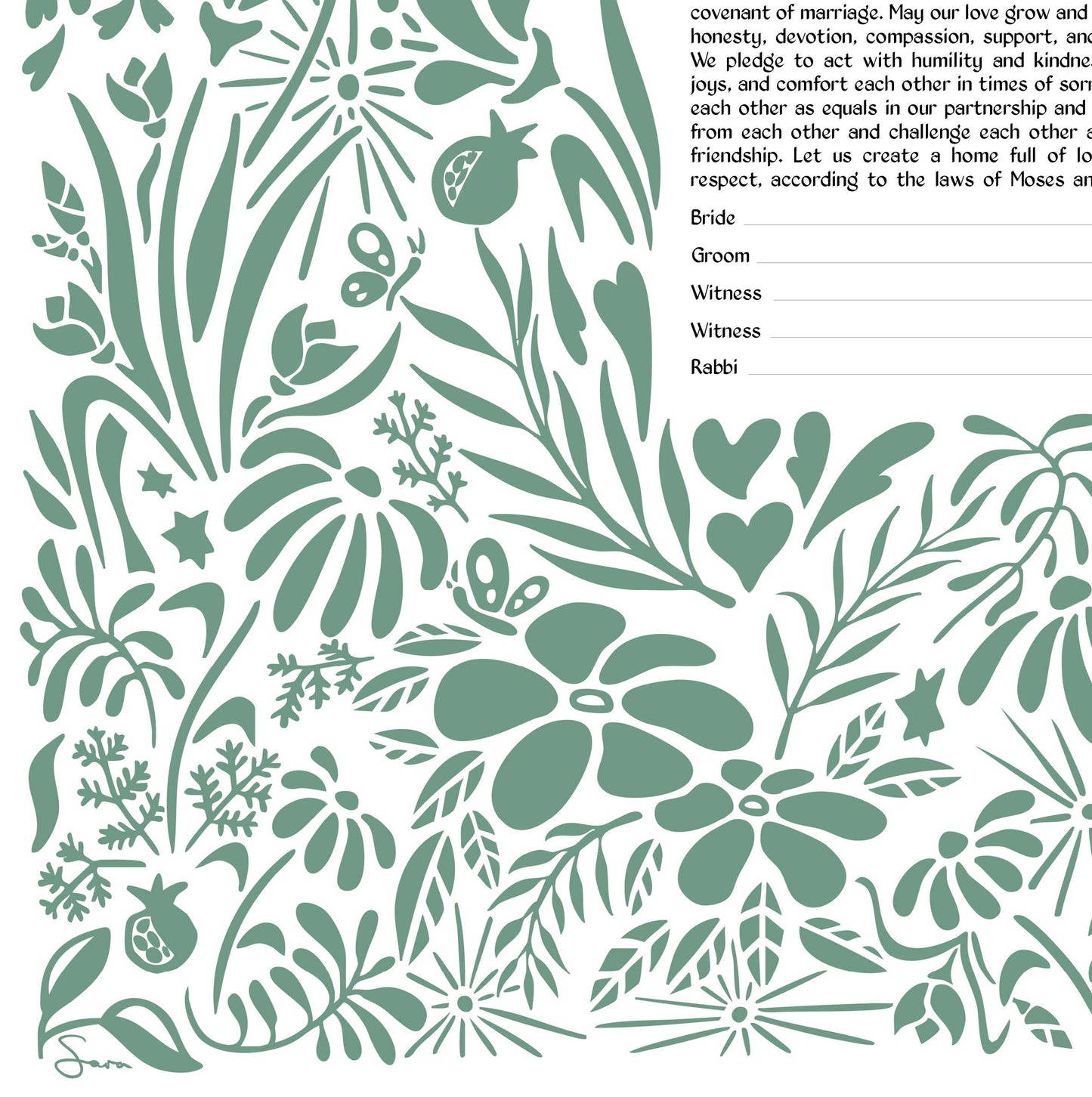 Modern Wildflower Garden Ketubah