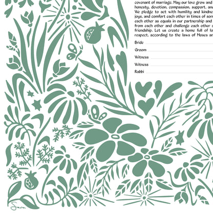 Modern Wildflower Garden Ketubah