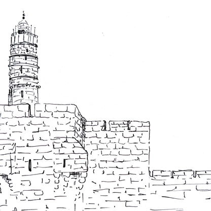 Jerusalem Tower of David Line Art Ketubah