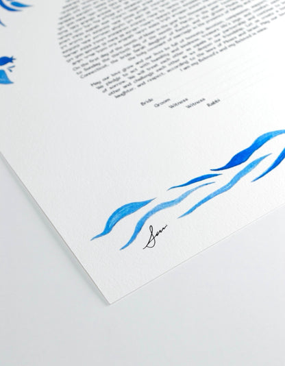 Blue Harmony Tree Ketubah.