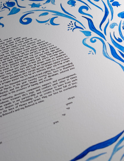 Blue Harmony Tree Ketubah.