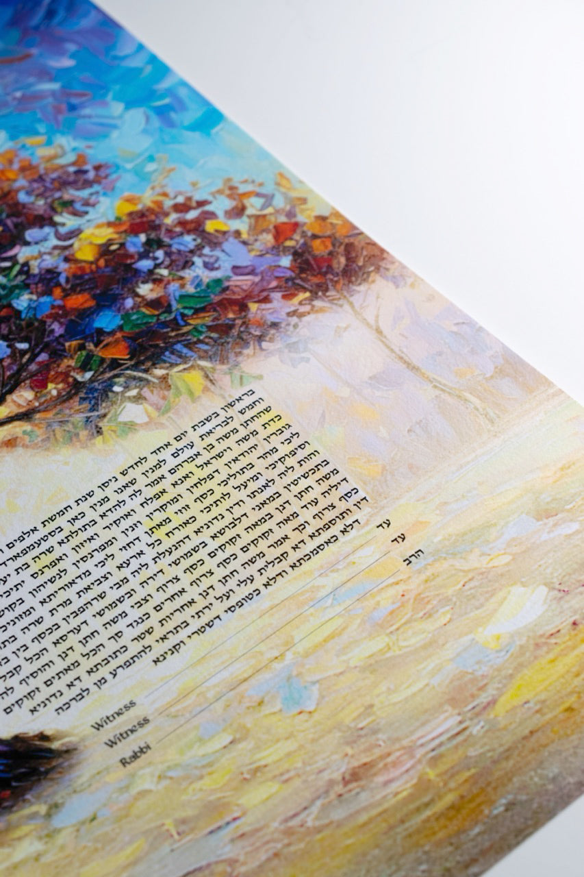 Colorful Tree of Life Ketubah – Impressionist Design