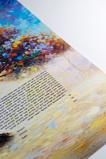 Colorful Tree of Life Ketubah – Impressionist Design