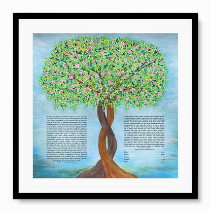 Intertwined Trees in Blossom Ketubah