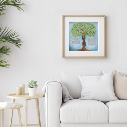 Intertwined Trees in Blossom Ketubah
