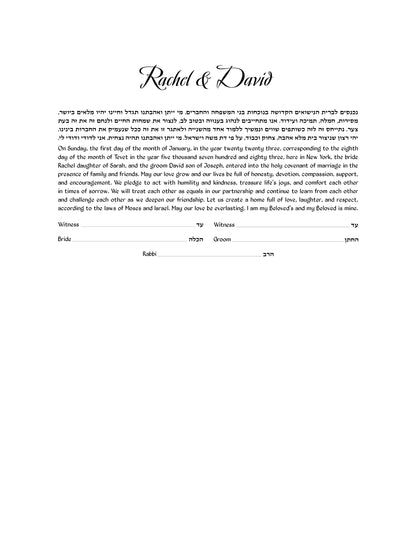 DIY Rectangular Ketubah