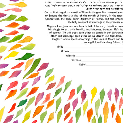 Spring Leaves Splash Ketubah