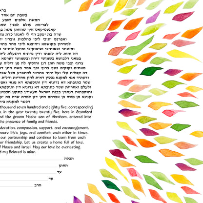 Spring Leaves Splash Ketubah