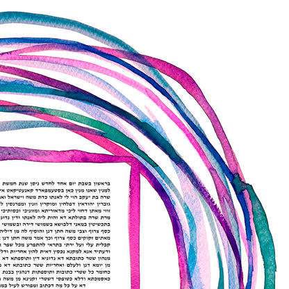 Radiant Watercolor Rings Ketubah