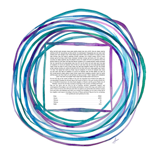 Watercolor Rings Ketubah